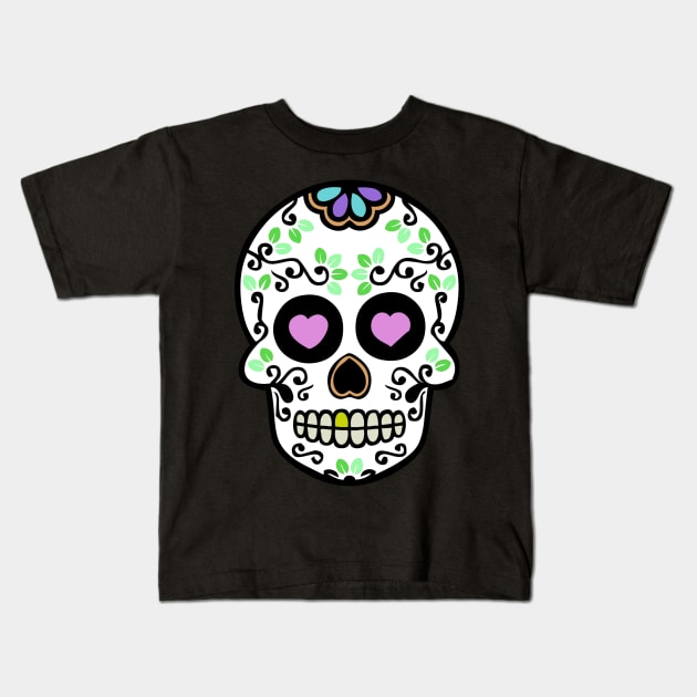 Sugar Skull Kids T-Shirt by charlescheshire